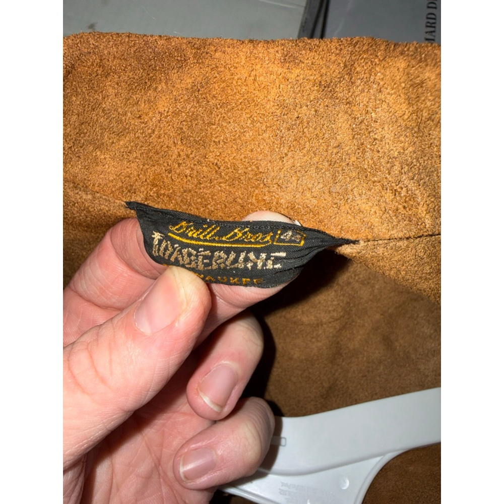 Brill Bros Timberline Milwaukee Brown Suede Fringed Jacket size 44 Large Vintage - Picture 11 of 13